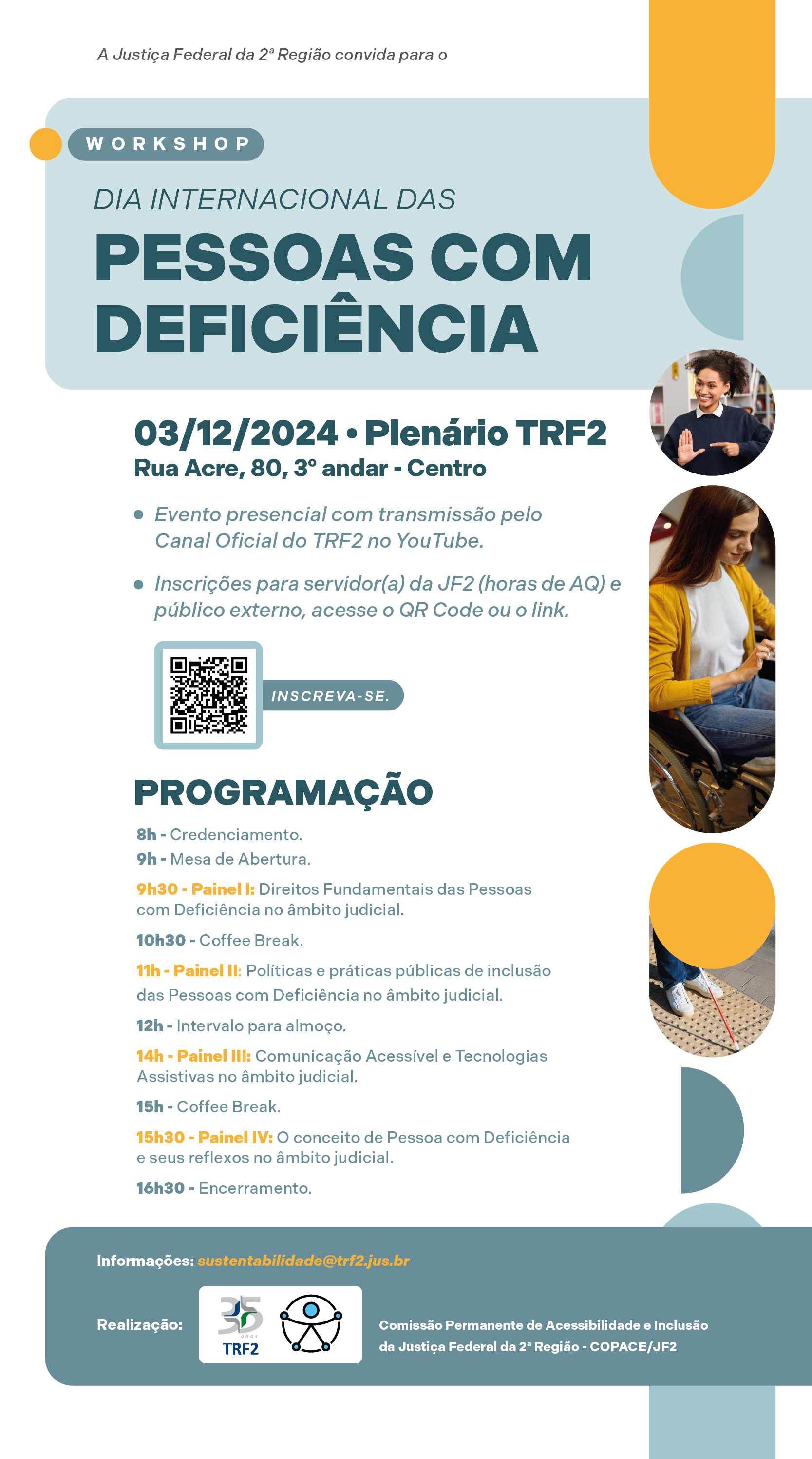 Banner do Workshop: Dia Internacional das Pessoas com Deficiência