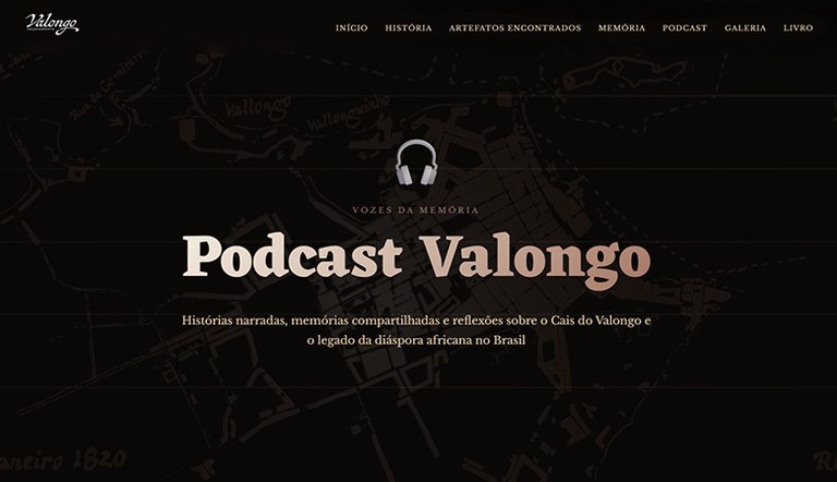 Página do podcast Valongo