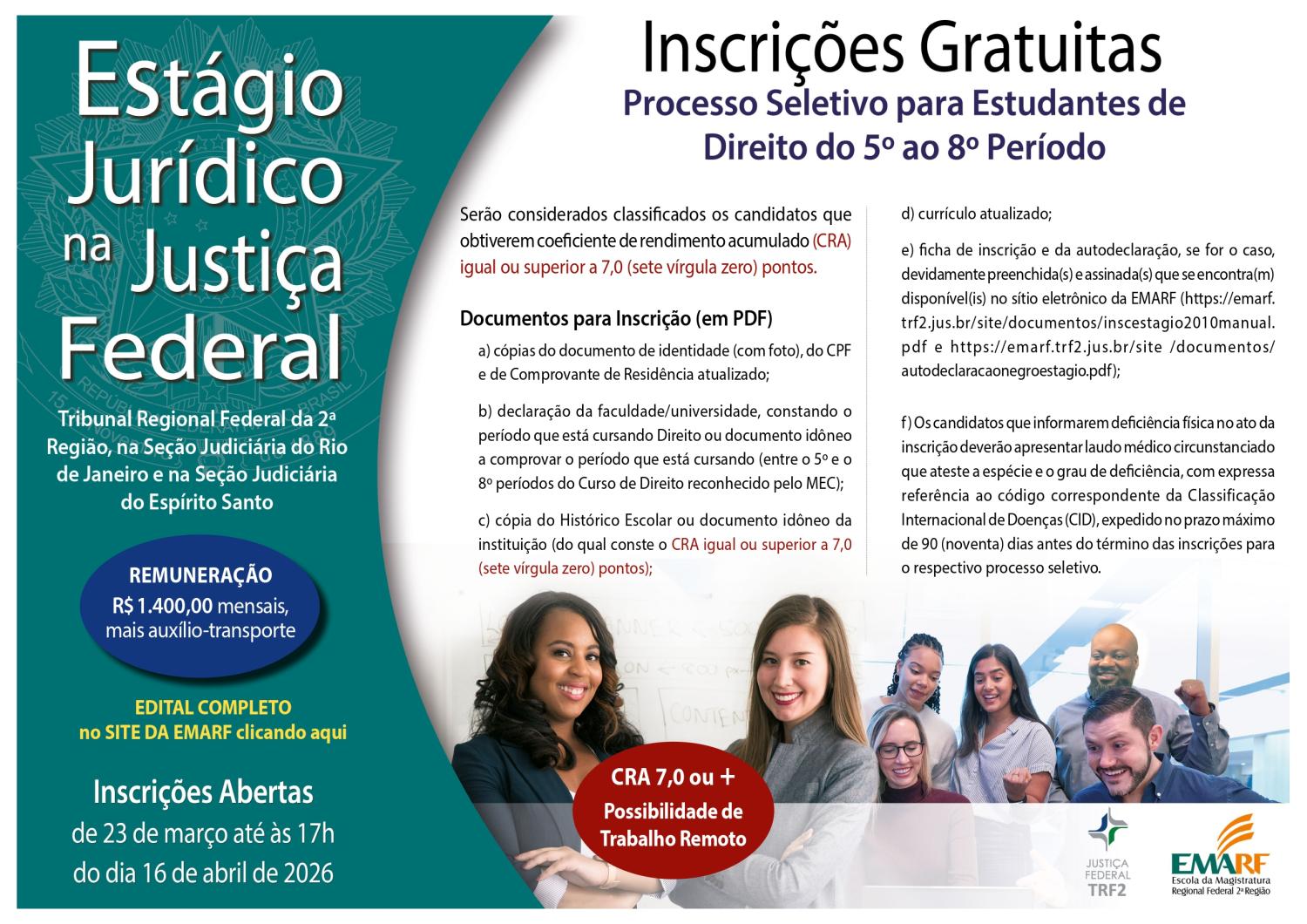 Cartaz Estágio Jurídico Emarf