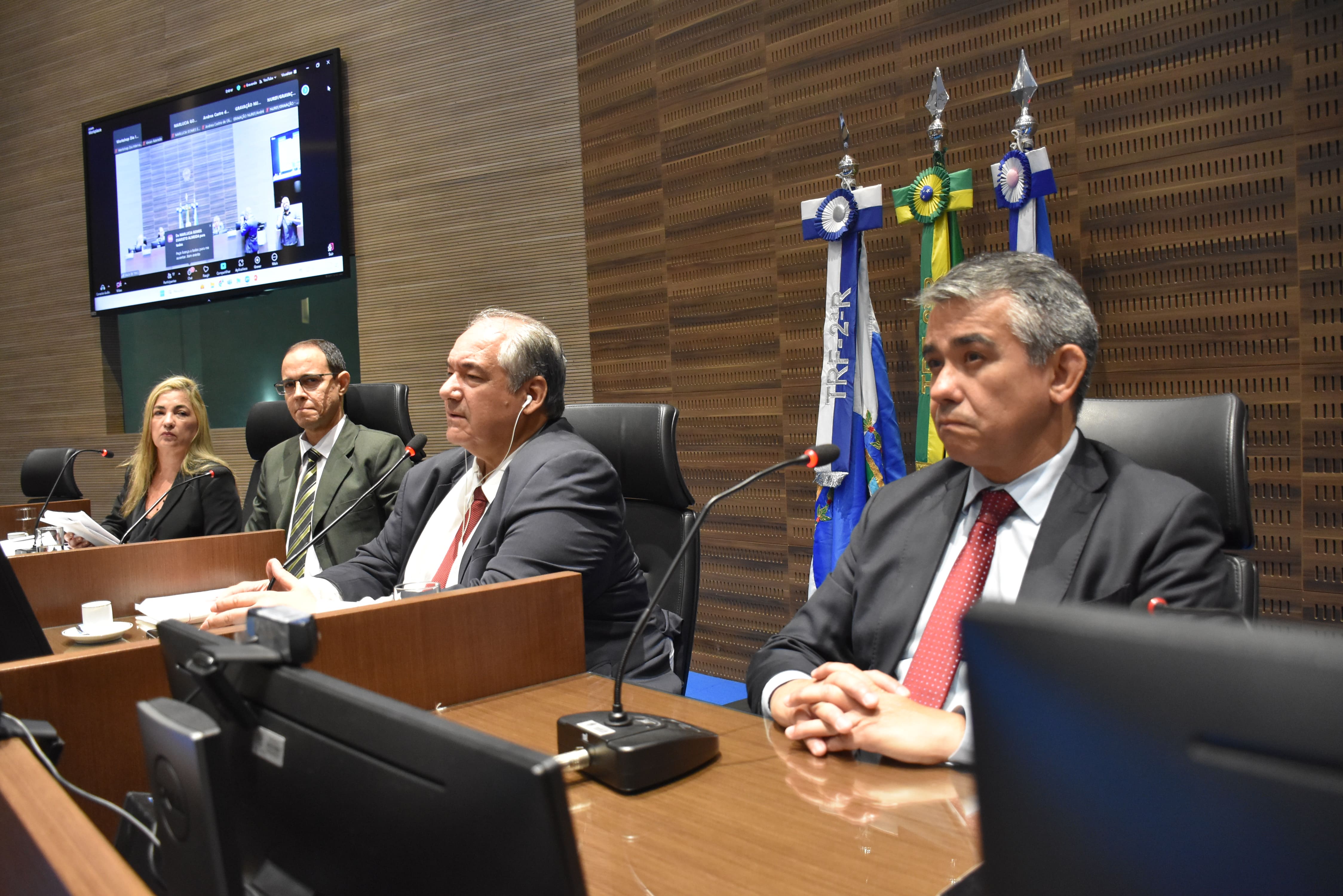 Diretores do Foro da SJRJ e SJES participaram do workshop, além do desembargador federal André Fontes