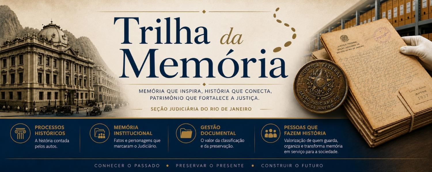 Trilha da Memória: conhecer o passado, preservar o presente, construir o futuro. Processos históricos, memória institucional, gestão documental, pessoas que fazem história.