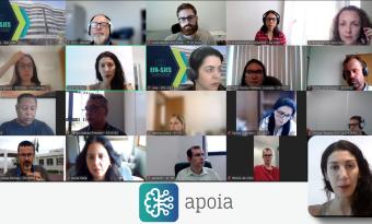 Captura de tela do Zoom com participantes de curso de IA