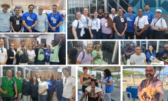 Mosaico de fotos com juízes, juízas, servidores, servidoras, cidadãos e cidadãs participando do programa