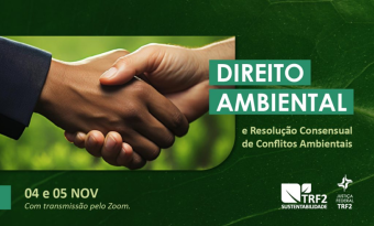 banner do evento com fundo verde e aperto de mãos entre pessoa branca e pessoa preta