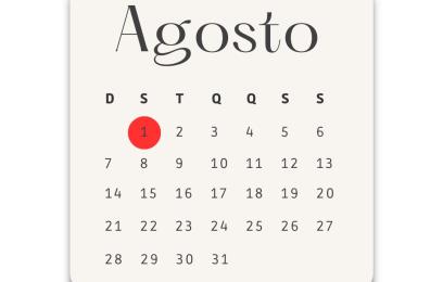 calendário do mês de agosto