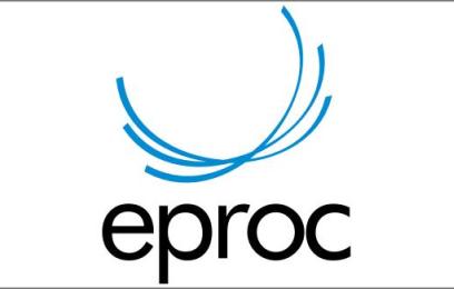 Logotipo do sistema e-proc. Fundo branco, letras pretas. Imagem em azul. Abaixo, o seguinte título: "Sistema e-Proc disponibiliza Banco de Laudos Técnico-Periciais de Condições de Trabalho"