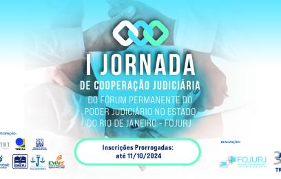 Cartaz de divulgação da Primeira Jornada do Fórum Permanente do Poder Judiciário no Estado do Rio de Janeiro - Fojurj