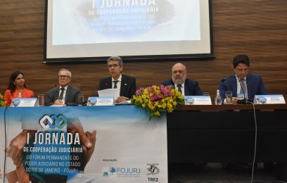 Mesa da I Jornada de Cooperação Judiciária do Fojurj