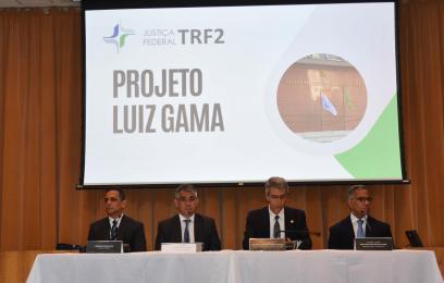 Mesa de trabalhos da apresentação do Projeto Luiz Gama