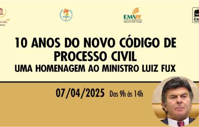 Banner do evento "10 anos do novo Código de Processo Civil"