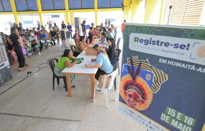 a Semana Nacional do Registro Civil, o "Registre-se!", no município de Humaitá, a 600 quilômetros de Manaus. FOTO: TJAM 