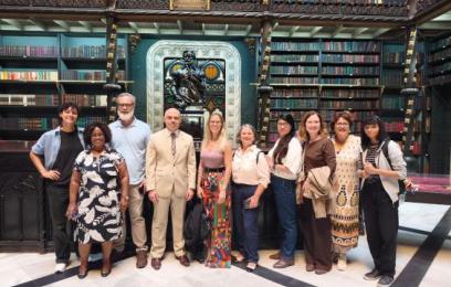 Equipe do CCJF em visita institucional ao Real Gabinete Português de Leitura