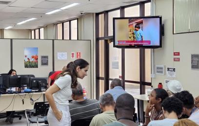 Dra. Ana Carolina na sala de perícias da Av. Venezuela
