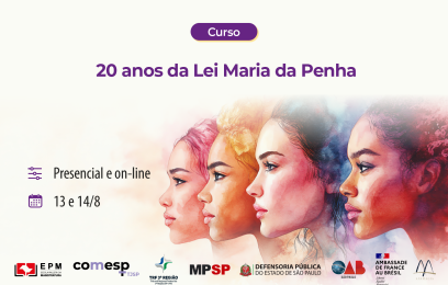 Banner do curso 20 anos da Lei Maria da Penha