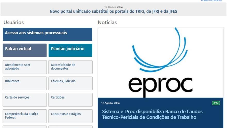 Capa do portal da Segunda Região