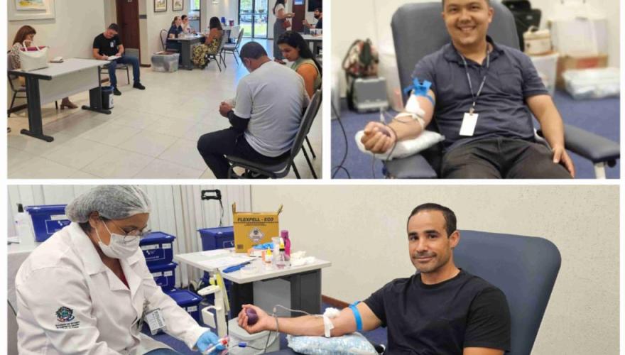 Servidores participam de campanha de doação de sangue da comemorações do Mês da Servidora e do Servidor 2024